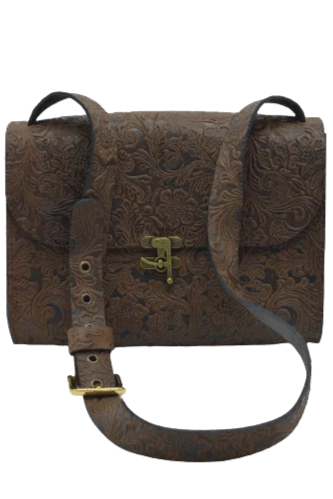 Borsa Elena in Pelle di Bovino Italiano con Stampa Vintage - Di Caudo