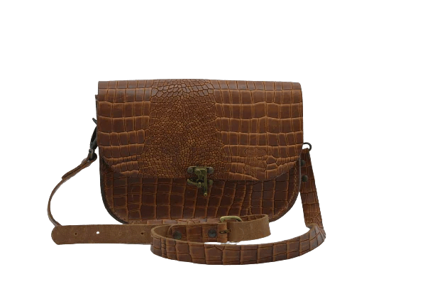Borsa Lucrezia in Pelle di Bovino con Stampa Cocco – Artigianale Made in Italy - Di Caudo