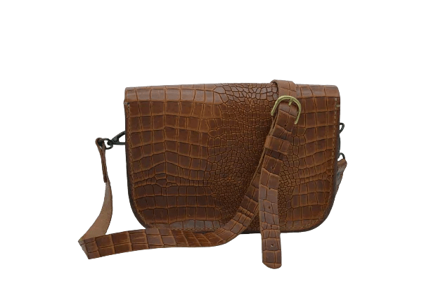 Borsa Lucrezia in Pelle di Bovino con Stampa Cocco – Artigianale Made in Italy - Di Caudo