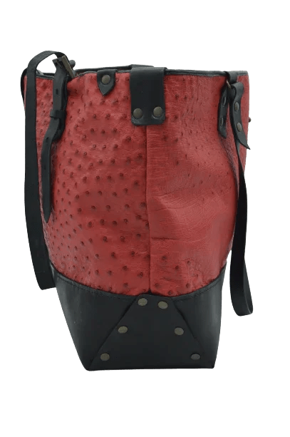 Borsa in Pelle di Struzzo Rossa– Artigianale Made in Italy - Di Caudo