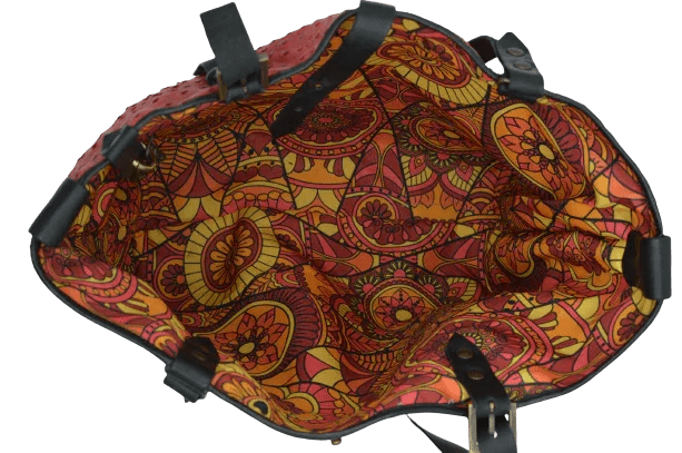 Borsa in Pelle di Struzzo Rossa– Artigianale Made in Italy - Di Caudo