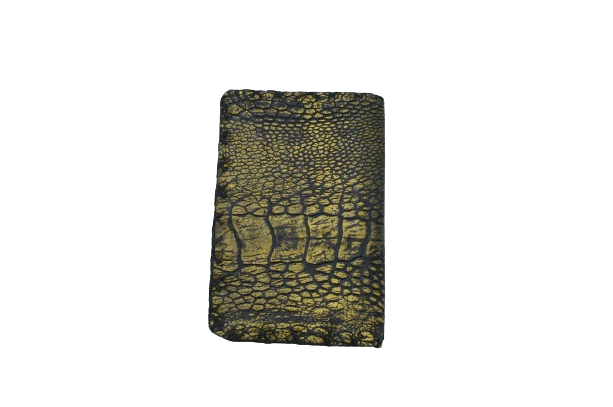 Porta Carte Oro in Vera Pelle di Struzzo – Lusso Artigianale - Di Caudo