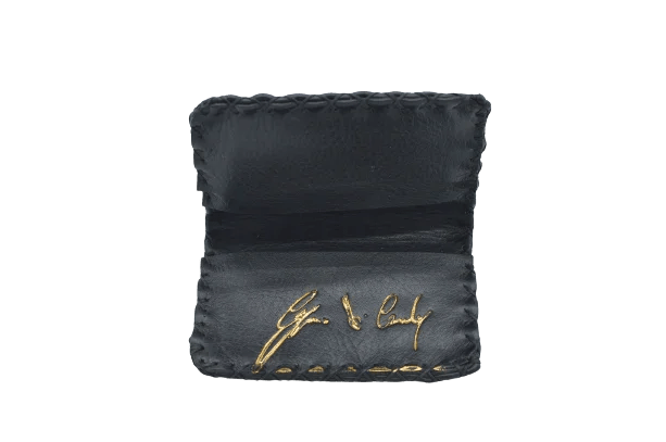 Porta Carte Oro in Vera Pelle di Struzzo – Lusso Artigianale - Di Caudo