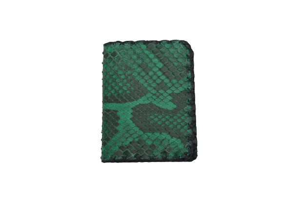 Porta Carte Verde in Vera Pelle di Pitone – Eleganza Compatta Made in Italy - Di Caudo