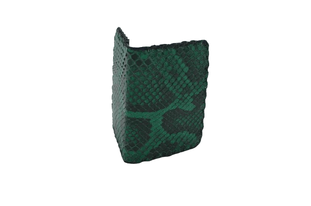 Porta Carte Verde in Vera Pelle di Pitone – Eleganza Compatta Made in Italy - Di Caudo