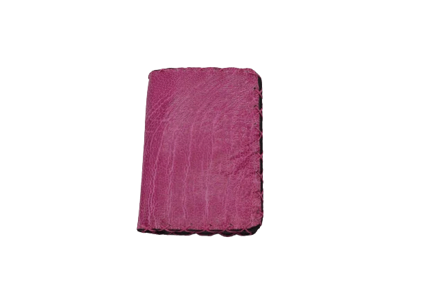 Porta Carte in Vera Pelle di Struzzo Fucsia – Artigianato Esclusivo - Di Caudo
