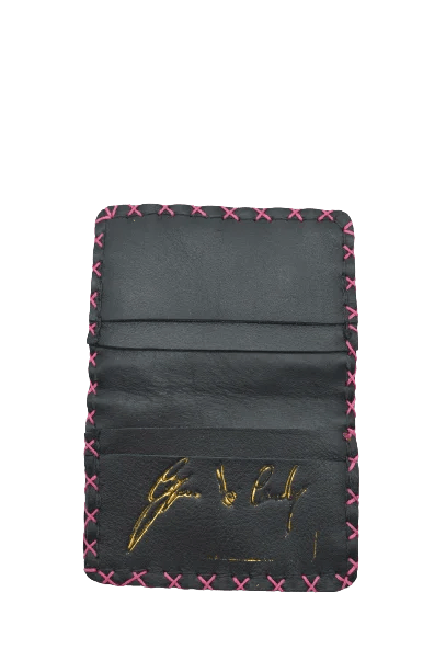 Porta Carte in Vera Pelle di Struzzo Fucsia – Artigianato Esclusivo - Di Caudo