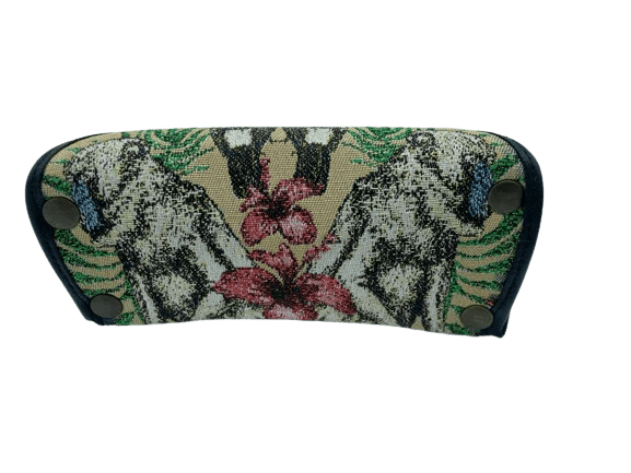 Porta Occhiali in Pelle e Tessuto Jungle – Fatto a Mano - Di Caudo