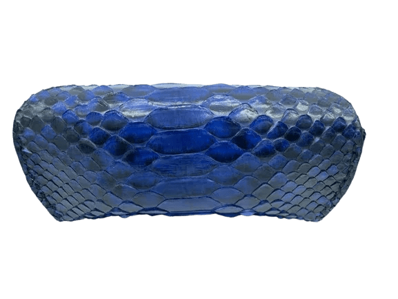 Porta occhiali in vera pelle di pitone blu – Fatto a mano - Di Caudo