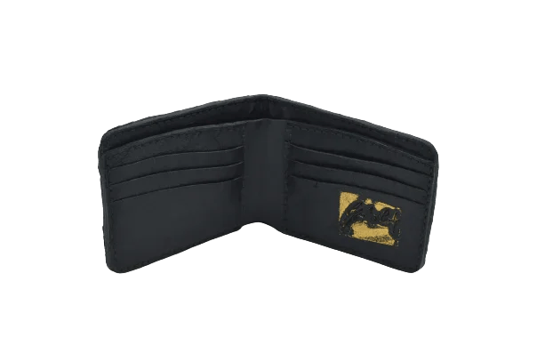 Portafoglio da Uomo Nero in Vera Pelle di Coccodrillo – Eleganza Artigianale - Di Caudo