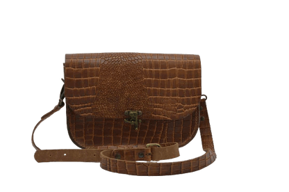 Borsa Lucrezia in Pelle di Bovino con Stampa Cocco – Artigianale Made in Italy - Di Caudo