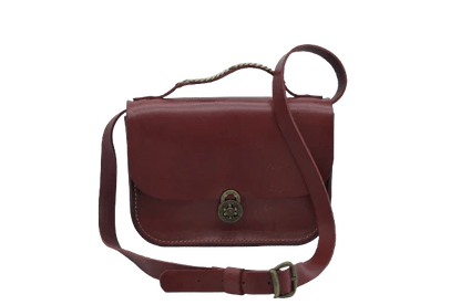 Borsa Valentina in Pelle di Bovino Bordeaux – Concia Vegetale Artigianale - Di Caudo