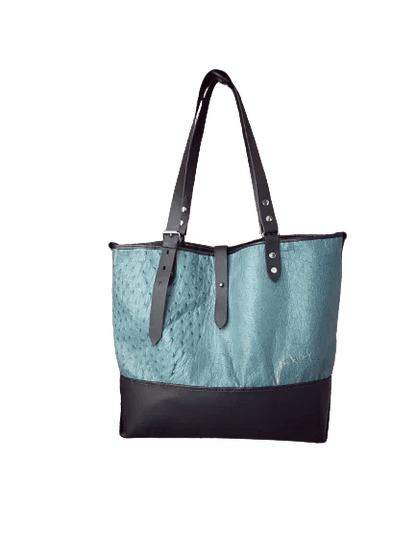 Borsa in Pelle di Struzzo Azzurra da Donna – Artigianale Made in Italy - Di Caudo