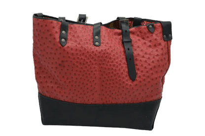 Borsa in Pelle di Struzzo Rossa– Artigianale Made in Italy - Di Caudo