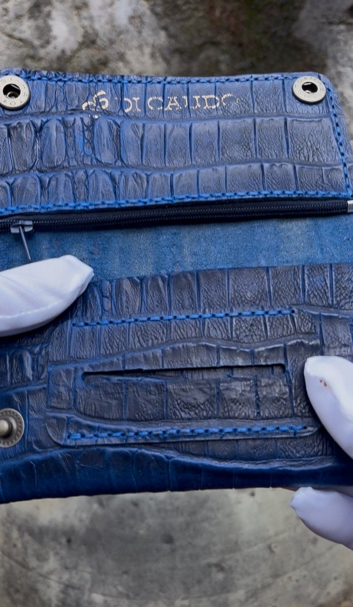 Portatabacco in pelle bovina stampa cocco