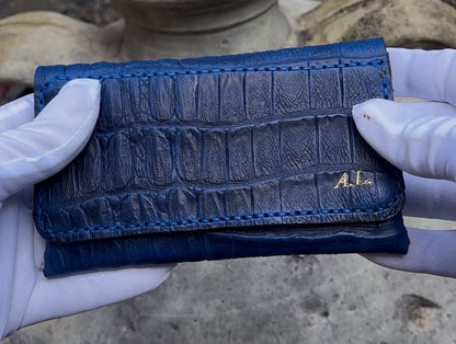 Portatabacco in pelle bovina stampa cocco