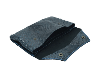 Pochette in Vera Pelle di Pitone Blu – Artigianale Made in Italy - Di Caudo