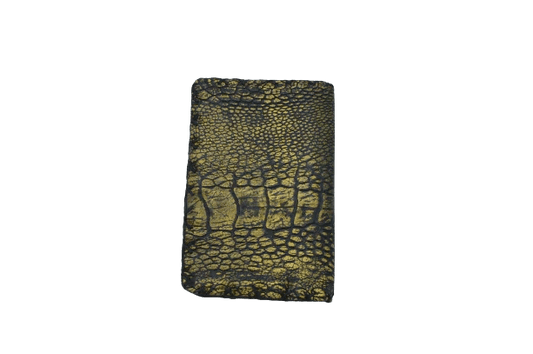 Porta Carte Oro in Vera Pelle di Struzzo – Lusso Artigianale - Di Caudo