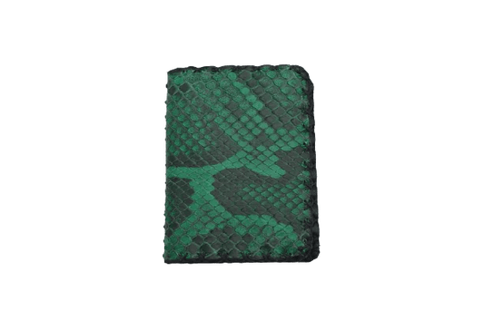 Porta Carte Verde in Vera Pelle di Pitone – Eleganza Compatta Made in Italy - Di Caudo