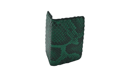 Porta Carte Verde in Vera Pelle di Pitone – Eleganza Compatta Made in Italy - Di Caudo