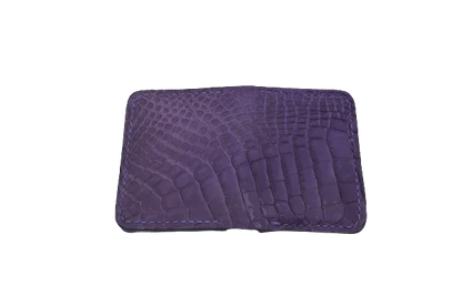 Porta Carte Viola in Vera Pelle di Coccodrillo – Eleganza Artigianale Made in Italy - Di Caudo
