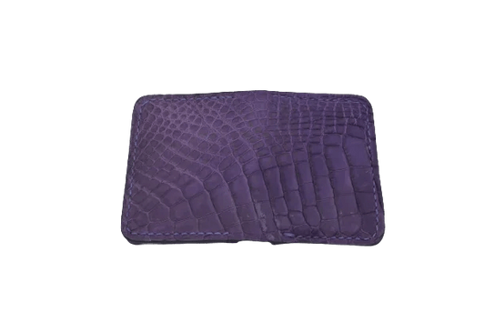 Porta Carte Viola in Vera Pelle di Coccodrillo – Eleganza Artigianale Made in Italy - Di Caudo