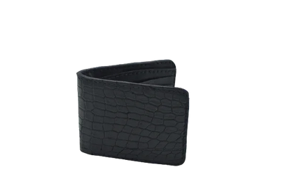 Portafoglio da Uomo Nero in Vera Pelle di Coccodrillo – Eleganza Artigianale - Di Caudo