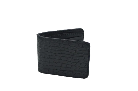 Portafoglio da Uomo Nero in Vera Pelle di Coccodrillo – Eleganza Artigianale - Di Caudo